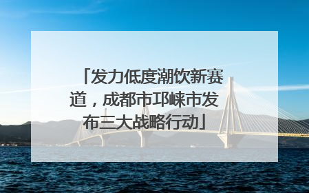 发力低度潮饮新赛道，成都市邛崃市发布三大战略行动