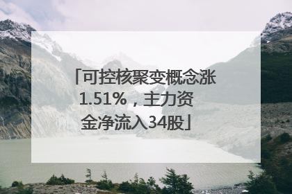 可控核聚变概念涨1.51%，主力资金净流入34股