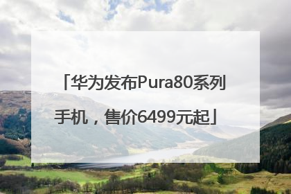 华为发布Pura80系列手机，售价6499元起