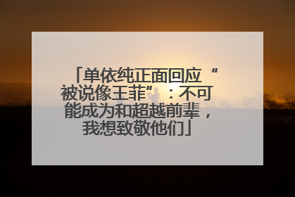 单依纯正面回应“被说像王菲”：不可能成为和超越前辈，我想致敬他们