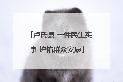 卢氏县 一件民生实事 护佑群众安康