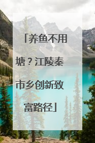 养鱼不用塘？江陵秦市乡创新致富路径