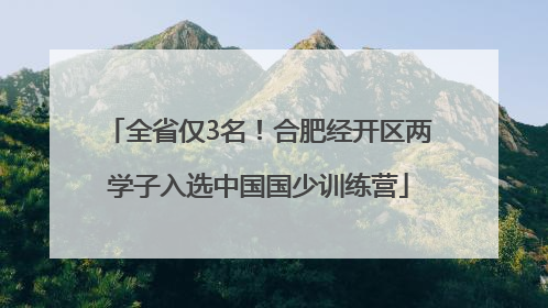 全省仅3名！合肥经开区两学子入选中国国少训练营