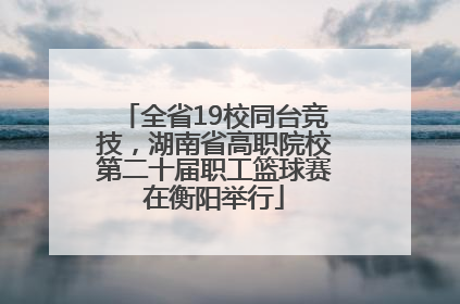 全省19校同台竞技，湖南省高职院校第二十届职工篮球赛在衡阳举行