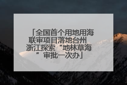 全国首个用地用海联审项目落地台州 浙江探索“地林草海”审批一次办