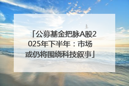 公募基金把脉A股2025年下半年：市场或仍将围绕科技叙事