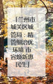 兰州市城关区城管局：精管细治优环境 市容焕新惠民生