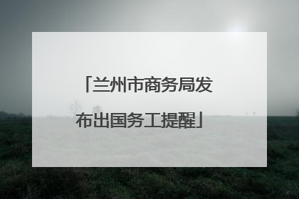 兰州市商务局发布出国务工提醒