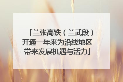 兰张高铁（兰武段）开通一年来为沿线地区带来发展机遇与活力