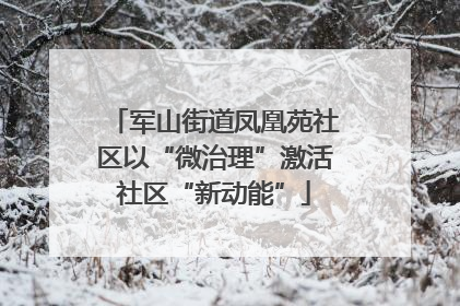 军山街道凤凰苑社区以“微治理”激活社区“新动能”