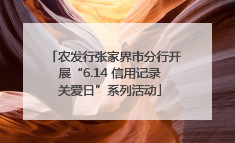 农发行张家界市分行开展“6.14 信用记录关爱日”系列活动