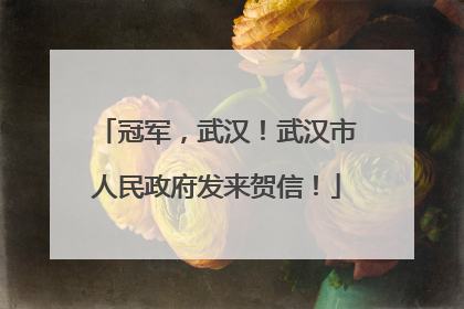 冠军，武汉！武汉市人民政府发来贺信！
