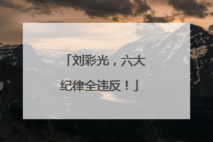 刘彩光，六大纪律全违反！