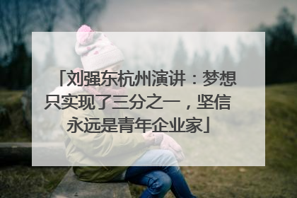 刘强东杭州演讲：梦想只实现了三分之一，坚信永远是青年企业家