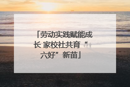 劳动实践赋能成长 家校社共育“六好”新苗