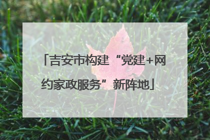 吉安市构建“党建+网约家政服务”新阵地