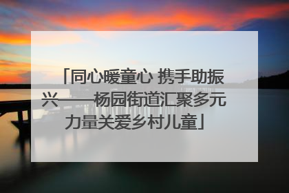 同心暖童心 携手助振兴——杨园街道汇聚多元力量关爱乡村儿童