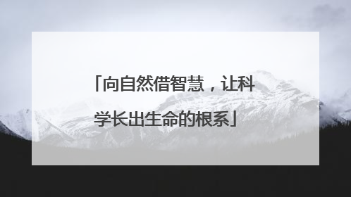 向自然借智慧，让科学长出生命的根系