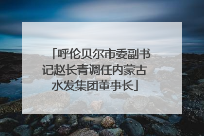 呼伦贝尔市委副书记赵长青调任内蒙古水发集团董事长
