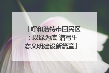呼和浩特市回民区：以绿为底 谱写生态文明建设新篇章