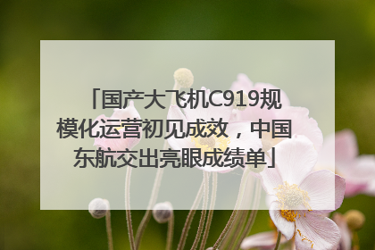 国产大飞机C919规模化运营初见成效，中国东航交出亮眼成绩单