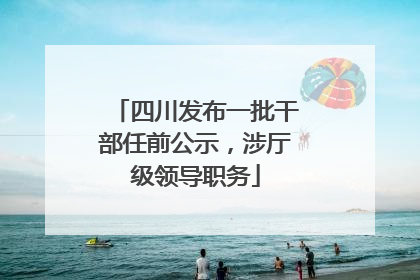 四川发布一批干部任前公示，涉厅级领导职务