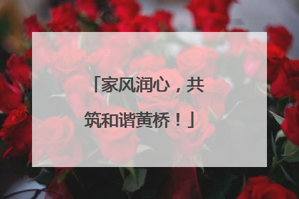 家风润心，共筑和谐黄桥！