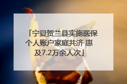 宁夏贺兰县实施医保个人账户家庭共济 惠及7.2万余人次