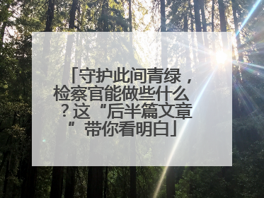 守护此间青绿，检察官能做些什么？这“后半篇文章”带你看明白