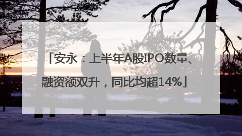 安永：上半年A股IPO数量、融资额双升，同比均超14%