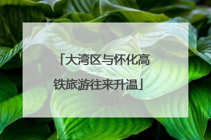 大湾区与怀化高铁旅游往来升温