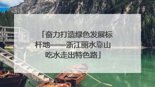 奋力打造绿色发展标杆地——浙江丽水靠山吃水走出特色路