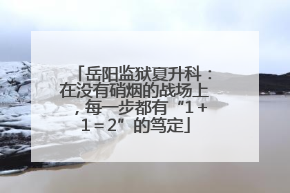 岳阳监狱夏升科：在没有硝烟的战场上，每一步都有“1＋1＝2”的笃定