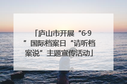 庐山市开展“6·9”国际档案日“请听档案说”主题宣传活动