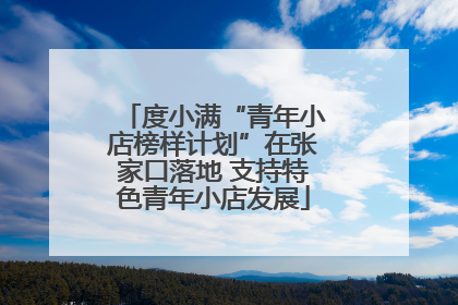 度小满“青年小店榜样计划”在张家口落地 支持特色青年小店发展