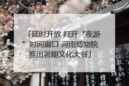 延时开放 打开“夜游”时间窗口 河南博物院推出暑期文化大餐