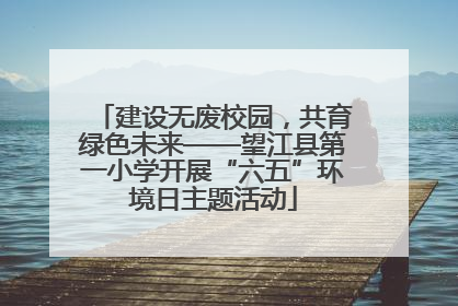 建设无废校园，共育绿色未来——望江县第一小学开展“六五”环境日主题活动
