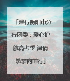 建行衡阳市分行团委：爱心护航高考季 温情筑梦向前行