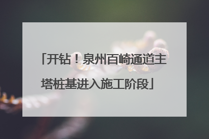 开钻！泉州百崎通道主塔桩基进入施工阶段