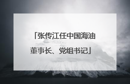 张传江任中国海油董事长、党组书记