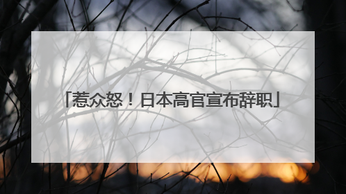 惹众怒！日本高官宣布辞职