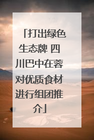打出绿色生态牌 四川巴中在蓉对优质食材进行组团推介