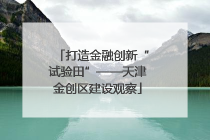 打造金融创新“试验田”——天津金创区建设观察