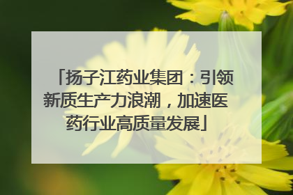 扬子江药业集团：引领新质生产力浪潮，加速医药行业高质量发展