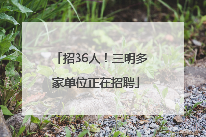 招36人！三明多家单位正在招聘