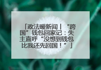 政法暖新闻丨“跨国”钱包回家记：失主直呼“没想到钱包比我还先回国！”