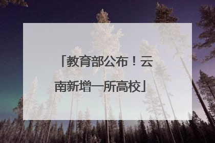教育部公布！云南新增一所高校