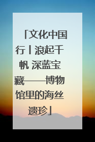 文化中国行丨浪起千帆 深蓝宝藏——博物馆里的海丝遗珍