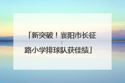 新突破！襄阳市长征路小学排球队获佳绩
