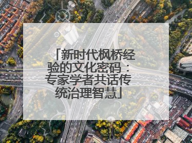 新时代枫桥经验的文化密码：专家学者共话传统治理智慧